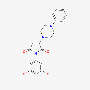 molecular formula C22H25N3O4 B4017356 1-(3,5-dimethoxyphenyl)-3-(4-phenyl-1-piperazinyl)-2,5-pyrrolidinedione 