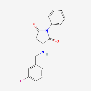 molecular formula C17H15FN2O2 B4017358 3-[(3-fluorobenzyl)amino]-1-phenyl-2,5-pyrrolidinedione 