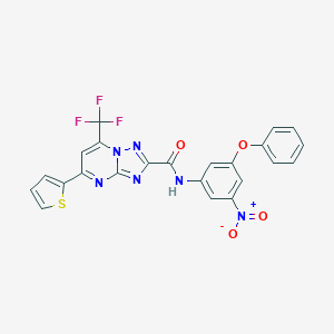 molecular formula C23H13F3N6O4S B401736 N-{3-nitro-5-phenoxyphenyl}-5-(2-thienyl)-7-(trifluoromethyl)[1,2,4]triazolo[1,5-a]pyrimidine-2-carboxamide 