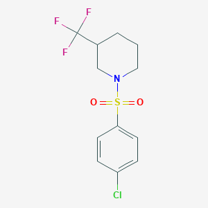 molecular formula C12H13ClF3NO2S B4017364 1-[(4-chlorophenyl)sulfonyl]-3-(trifluoromethyl)piperidine 