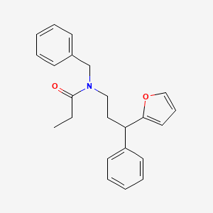 molecular formula C23H25NO2 B4017393 N-benzyl-N-[3-(2-furyl)-3-phenylpropyl]propanamide 