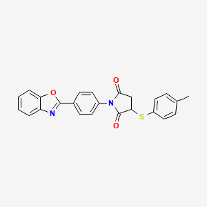 molecular formula C24H18N2O3S B4017399 1-[4-(1,3-benzoxazol-2-yl)phenyl]-3-[(4-methylphenyl)thio]-2,5-pyrrolidinedione 