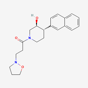 molecular formula C21H26N2O3 B4017409 (3S*,4S*)-1-(3-isoxazolidin-2-ylpropanoyl)-4-(2-naphthyl)piperidin-3-ol 
