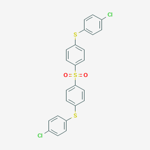 molecular formula C24H16Cl2O2S3 B401741 1-(4-Chlorophenyl)sulfanyl-4-[4-(4-chlorophenyl)sulfanylphenyl]sulfonylbenzene CAS No. 70258-86-5