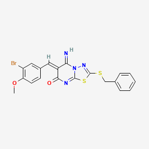 molecular formula C20H15BrN4O2S2 B4017410 2-(benzylthio)-6-(3-bromo-4-methoxybenzylidene)-5-imino-5,6-dihydro-7H-[1,3,4]thiadiazolo[3,2-a]pyrimidin-7-one 