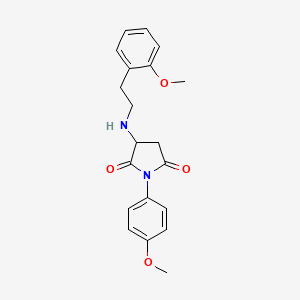 molecular formula C20H22N2O4 B4017424 1-(4-methoxyphenyl)-3-{[2-(2-methoxyphenyl)ethyl]amino}-2,5-pyrrolidinedione 