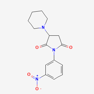 molecular formula C15H17N3O4 B4017433 1-(3-nitrophenyl)-3-(1-piperidinyl)-2,5-pyrrolidinedione 