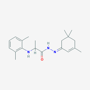 molecular formula C20H29N3O B401745 2-(2,6-dimethylanilino)-N'-(3,5,5-trimethyl-2-cyclohexen-1-ylidene)propanohydrazide 
