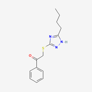 molecular formula C14H17N3OS B4017461 2-[(5-butyl-4H-1,2,4-triazol-3-yl)thio]-1-phenylethanone 
