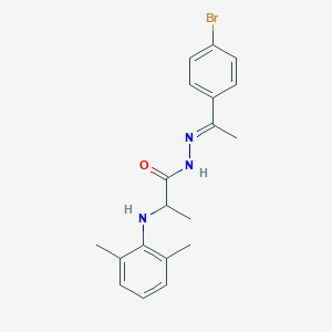 molecular formula C19H22BrN3O B401747 N-[(E)-1-(4-bromophenyl)ethylideneamino]-2-(2,6-dimethylanilino)propanamide 