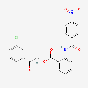 2-(3-chlorophenyl)-1-methyl-2-oxoethyl 2-[(4-nitrobenzoyl)amino]benzoate