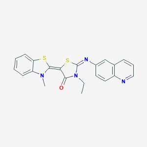 3-ethyl-5-(3-methyl-1,3-benzothiazol-2(3H)-ylidene)-2-(6-quinolinylimino)-1,3-thiazolidin-4-one