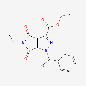ethyl 1-benzoyl-5-ethyl-4,6-dioxo-1,3a,4,5,6,6a-hexahydropyrrolo[3,4-c]pyrazole-3-carboxylate