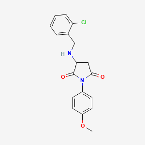 molecular formula C18H17ClN2O3 B4017555 3-[(2-chlorobenzyl)amino]-1-(4-methoxyphenyl)-2,5-pyrrolidinedione 