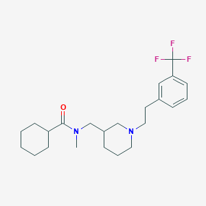 molecular formula C23H33F3N2O B4017564 N-methyl-N-[(1-{2-[3-(trifluoromethyl)phenyl]ethyl}-3-piperidinyl)methyl]cyclohexanecarboxamide 