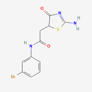 molecular formula C11H10BrN3O2S B4017568 N-(3-bromophenyl)-2-(2-imino-4-oxo-1,3-thiazolidin-5-yl)acetamide 