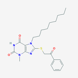 molecular formula C23H30N4O3S B401759 3-methyl-7-nonyl-8-[(2-oxo-2-phenylethyl)sulfanyl]-3,7-dihydro-1H-purine-2,6-dione CAS No. 331672-05-0