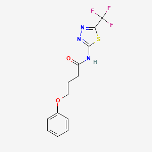 molecular formula C13H12F3N3O2S B4017591 4-苯氧基-N-[5-(三氟甲基)-1,3,4-噻二唑-2-基]丁酰胺 