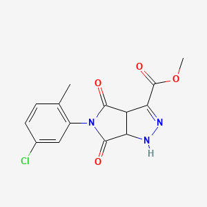 methyl 5-(5-chloro-2-methylphenyl)-4,6-dioxo-1,3a,4,5,6,6a-hexahydropyrrolo[3,4-c]pyrazole-3-carboxylate