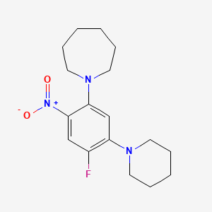 molecular formula C17H24FN3O2 B4017608 1-[4-fluoro-2-nitro-5-(1-piperidinyl)phenyl]azepane 