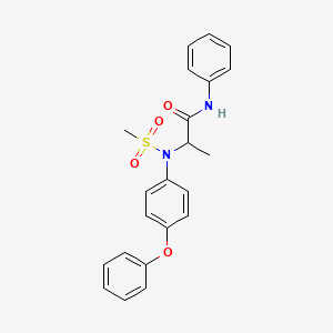 molecular formula C22H22N2O4S B4017619 N~2~-(methylsulfonyl)-N~2~-(4-phenoxyphenyl)-N~1~-phenylalaninamide 