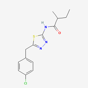molecular formula C14H16ClN3OS B4017630 N-[5-(4-chlorobenzyl)-1,3,4-thiadiazol-2-yl]-2-methylbutanamide 