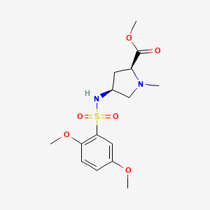 methyl (2S,4S)-4-{[(2,5-dimethoxyphenyl)sulfonyl]amino}-1-methylpyrrolidine-2-carboxylate