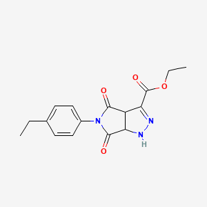 molecular formula C16H17N3O4 B4017667 ethyl 5-(4-ethylphenyl)-4,6-dioxo-1,3a,4,5,6,6a-hexahydropyrrolo[3,4-c]pyrazole-3-carboxylate 