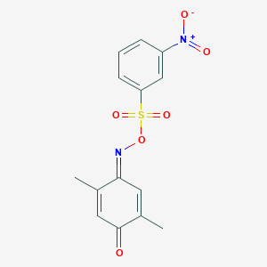 2,5-dimethyl-4-({[(3-nitrophenyl)sulfonyl]oxy}imino)-2,5-cyclohexadien-1-one