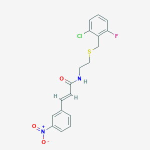 molecular formula C18H16ClFN2O3S B4017686 N-{2-[(2-chloro-6-fluorobenzyl)thio]ethyl}-3-(3-nitrophenyl)acrylamide 