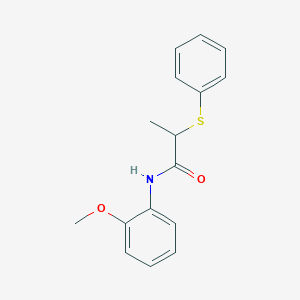 molecular formula C16H17NO2S B4017697 N-(2-methoxyphenyl)-2-(phenylthio)propanamide 