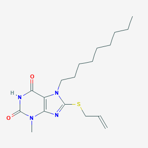 molecular formula C18H28N4O2S B401770 8-Allylsulfanyl-3-methyl-7-nonyl-3,7-dihydro-purine-2,6-dione 