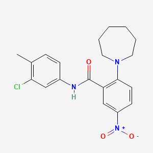 molecular formula C20H22ClN3O3 B4017715 2-(1-azepanyl)-N-(3-chloro-4-methylphenyl)-5-nitrobenzamide 