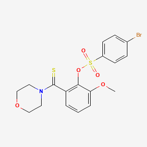 molecular formula C18H18BrNO5S2 B4017730 2-methoxy-6-(4-morpholinylcarbonothioyl)phenyl 4-bromobenzenesulfonate 