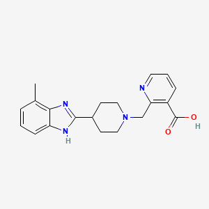 molecular formula C20H22N4O2 B4017737 2-{[4-(4-methyl-1H-benzimidazol-2-yl)piperidin-1-yl]methyl}nicotinic acid 