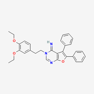 molecular formula C30H29N3O3 B4017744 3-[2-(3,4-diethoxyphenyl)ethyl]-5,6-diphenylfuro[2,3-d]pyrimidin-4(3H)-imine 