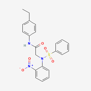 molecular formula C22H21N3O5S B4017749 N~1~-(4-ethylphenyl)-N~2~-(2-nitrophenyl)-N~2~-(phenylsulfonyl)glycinamide 