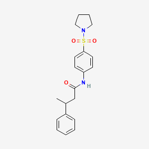 molecular formula C20H24N2O3S B4017752 3-phenyl-N-[4-(1-pyrrolidinylsulfonyl)phenyl]butanamide 