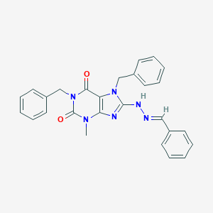 molecular formula C27H24N6O2 B401776 1,7-dibenzyl-8-[(2E)-2-benzylidenehydrazinyl]-3-methyl-3,7-dihydro-1H-purine-2,6-dione CAS No. 300700-63-4