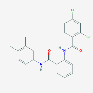 molecular formula C22H18Cl2N2O2 B4017778 2,4-dichloro-N-(2-{[(3,4-dimethylphenyl)amino]carbonyl}phenyl)benzamide 