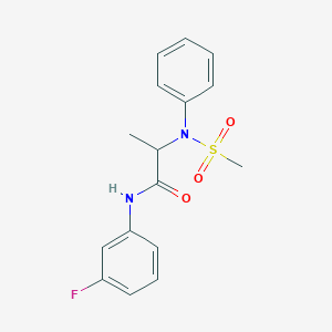 molecular formula C16H17FN2O3S B4017786 N~1~-(3-fluorophenyl)-N~2~-(methylsulfonyl)-N~2~-phenylalaninamide 