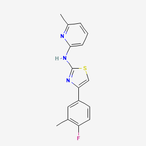 molecular formula C16H14FN3S B4017797 N-[4-(4-fluoro-3-methylphenyl)-1,3-thiazol-2-yl]-6-methyl-2-pyridinamine 