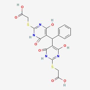 molecular formula C19H16N4O8S2 B4017807 2,2'-{(phenylmethylene)bis[(4,6-dihydroxy-5,2-pyrimidinediyl)thio]}diacetic acid 