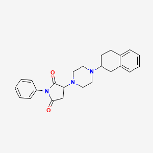 molecular formula C24H27N3O2 B4017815 1-phenyl-3-[4-(1,2,3,4-tetrahydro-2-naphthalenyl)-1-piperazinyl]-2,5-pyrrolidinedione 