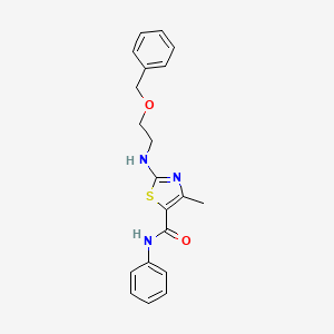 molecular formula C20H21N3O2S B4017820 2-{[2-(benzyloxy)ethyl]amino}-4-methyl-N-phenyl-1,3-thiazole-5-carboxamide 