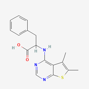 molecular formula C17H17N3O2S B4017822 N-(5,6-dimethylthieno[2,3-d]pyrimidin-4-yl)phenylalanine 