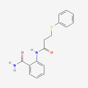 molecular formula C16H16N2O2S B4017838 2-{[3-(phenylthio)propanoyl]amino}benzamide 