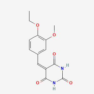 molecular formula C14H14N2O5 B4017844 5-(4-ethoxy-3-methoxybenzylidene)-2,4,6(1H,3H,5H)-pyrimidinetrione 