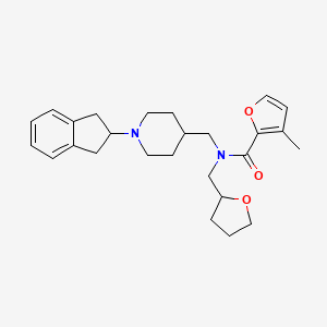 molecular formula C26H34N2O3 B4017854 N-{[1-(2,3-dihydro-1H-inden-2-yl)-4-piperidinyl]methyl}-3-methyl-N-(tetrahydro-2-furanylmethyl)-2-furamide 