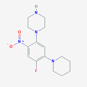 molecular formula C15H21FN4O2 B4017870 1-[4-fluoro-2-nitro-5-(1-piperidinyl)phenyl]piperazine 